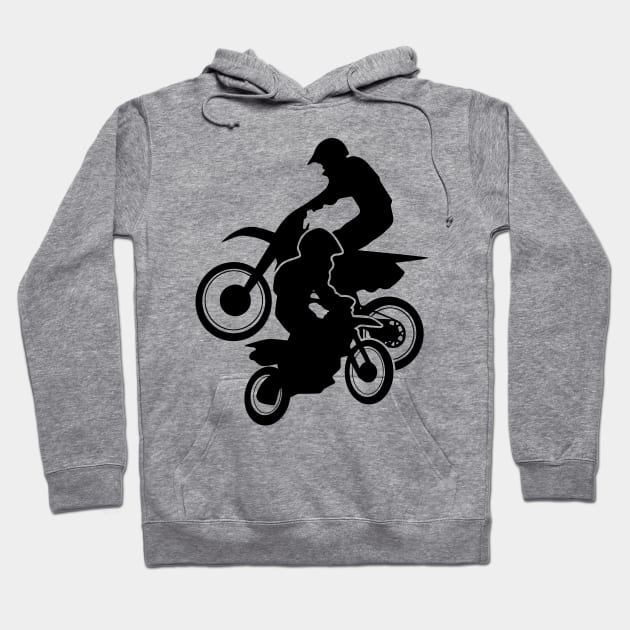 Motocross Dirt Bikes Off-road Motorcycle Racing Hoodie by hobrath